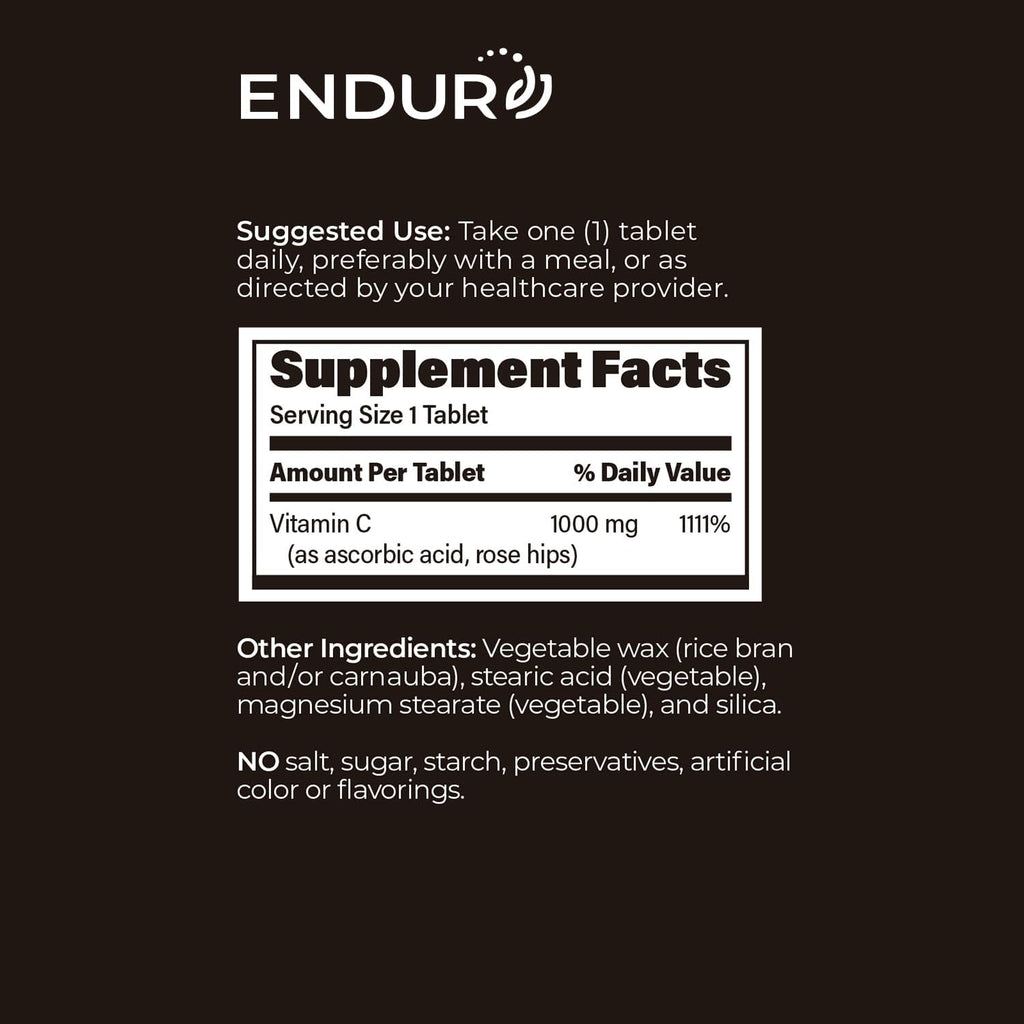 ENDUR-C® Vitamina C 1000 mg Liberación Sostenida con Escaramujo - 150 Comprimidos