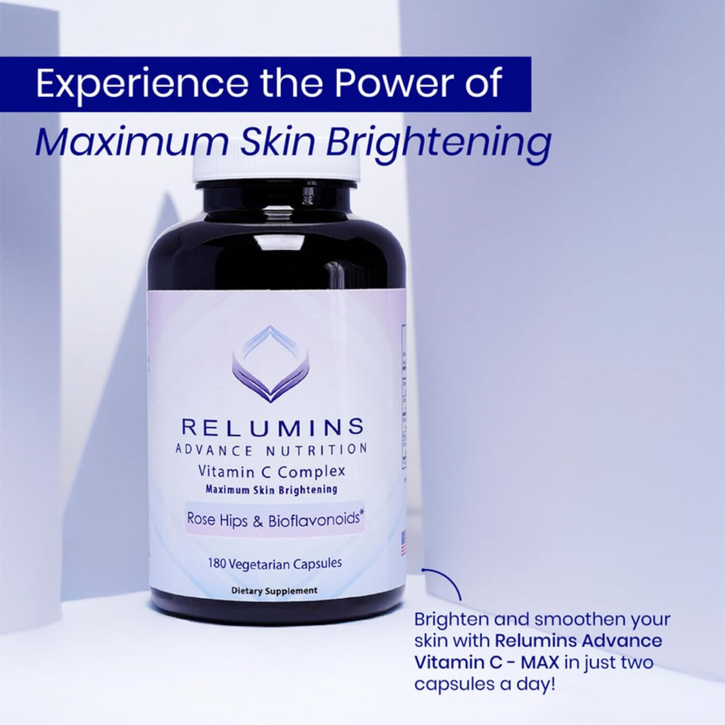Relumins Vitamina C con Escaramujo - 1000 mg - 180 Cápsulas (30 Días)