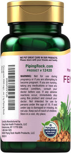 Piping Rock Fenugreek Capsules for Women - 100 Cápsulas - Extracto Concentrado de Semilla - Suplemento Herbal - No GMO, Sin Gluten