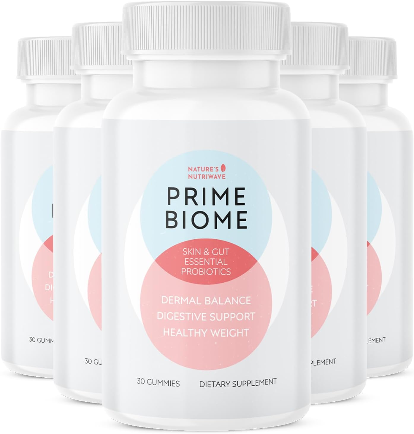 PrimeBiome Gummies – Gominolas Probióticas con Inulina, Lion's Mane y Jengibre – 30 Unidades (Suministro para 6 Meses) – No GMO, Sin Estimulantes, Certificado GMP
