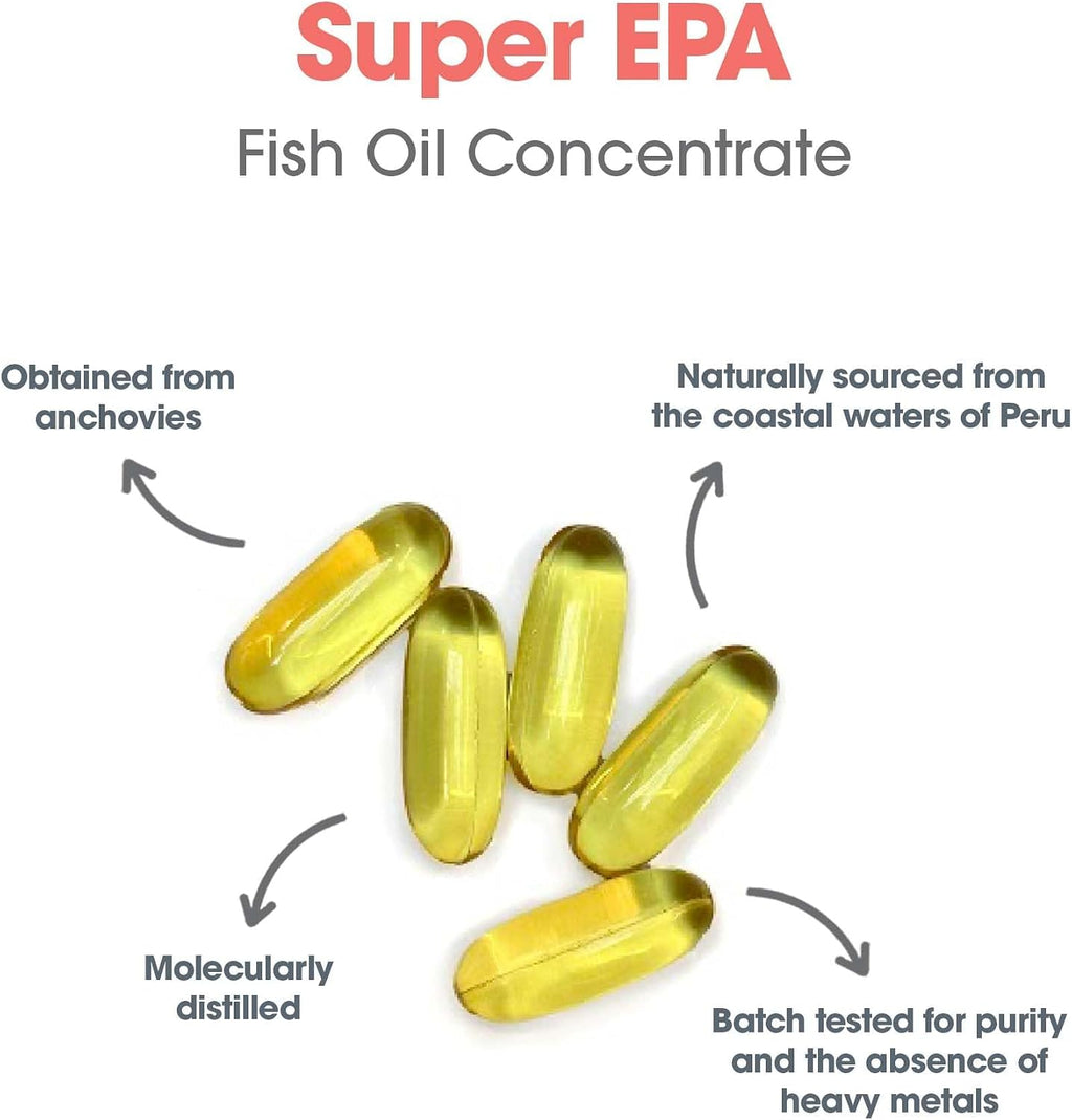 ARG Super EPA - Concentrado de Omega-3 720 mg EPA y 480 mg DHA - 60 Cápsulas Blandas