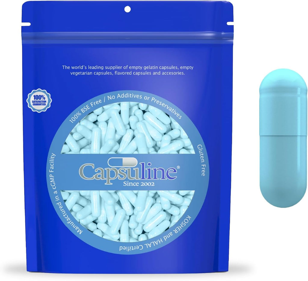 Capsuline Cápsulas Veganas Vacías Tamaño 0 - 1000 Unidades - Azul Agua