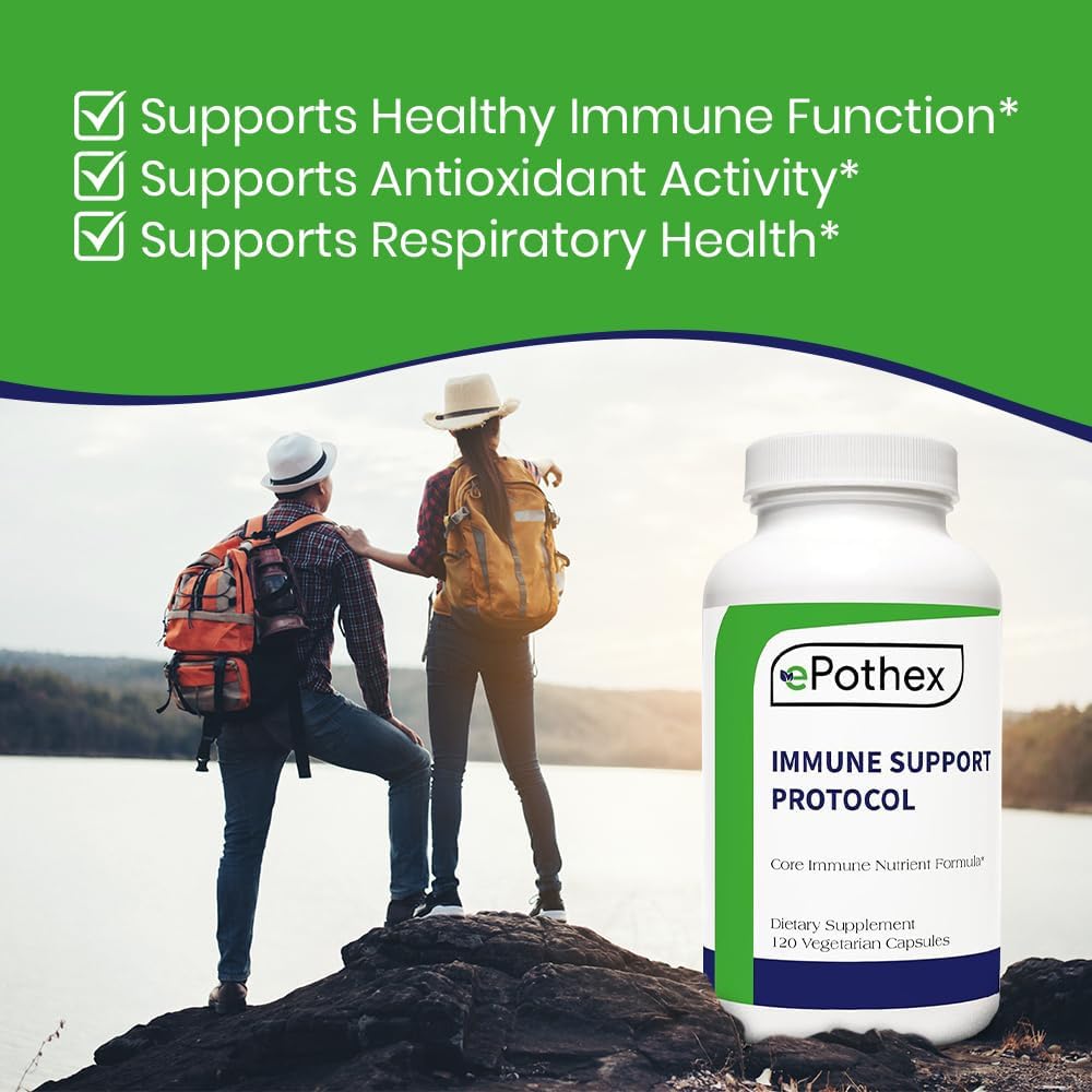 EPOTHEX Protocolo de Apoyo Inmunológico - Complejo con Vitamina C, NAC, Zinc, Vitamina D3, Quercetina - 120 Cápsulas (2 Meses)