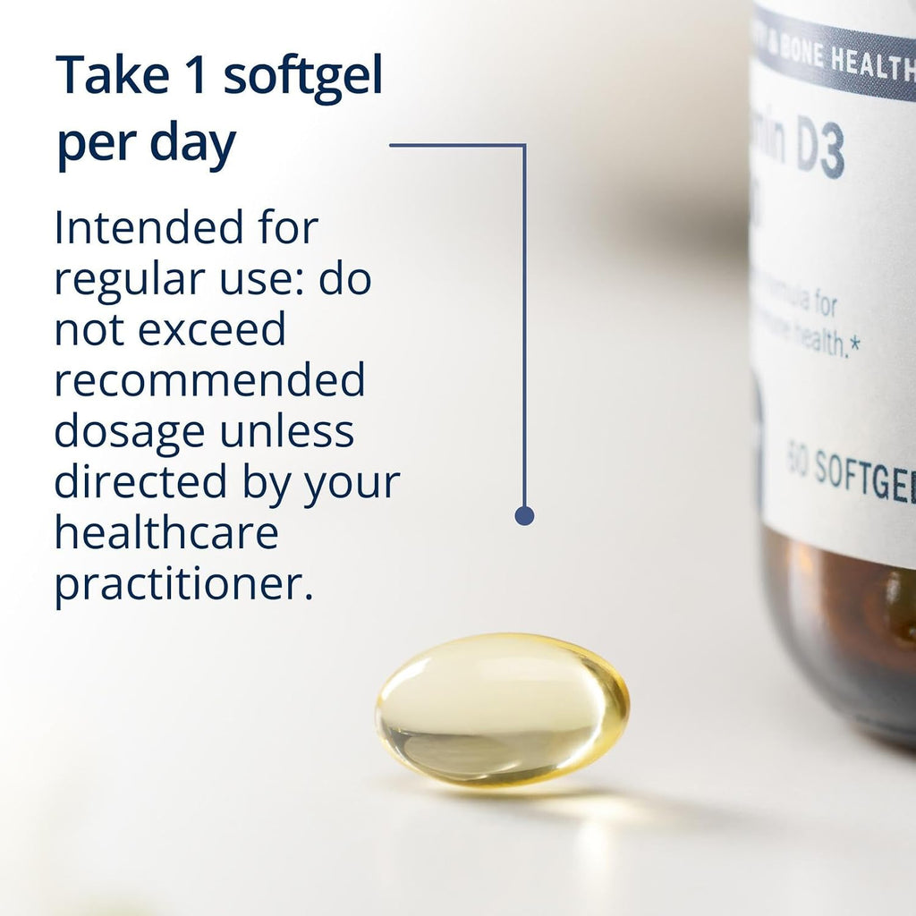 Metagenics Vitamina D3 5000 UI - Complemento de Alta Potencia - 125 mcg Colecalciferol en Aceite de Coco - 60 Cápsulas Blandas