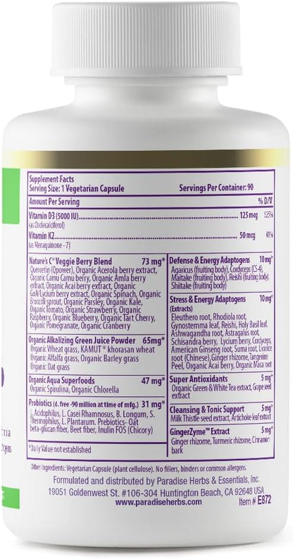 Paradise Herbs Earth's Blend Vitamina D3 + – Vitamina K2: Contribuye a la coagulación sanguínea normal y al – Image 2