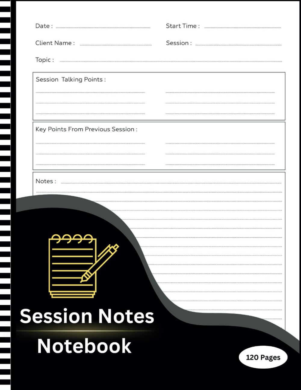 Session Notes Notebook for Therapists: Therapist Notebook Session Notes, Track and Record Your Client Records, A Therapist Journal for Mental Health Professionals (8.5 x 11 inch)