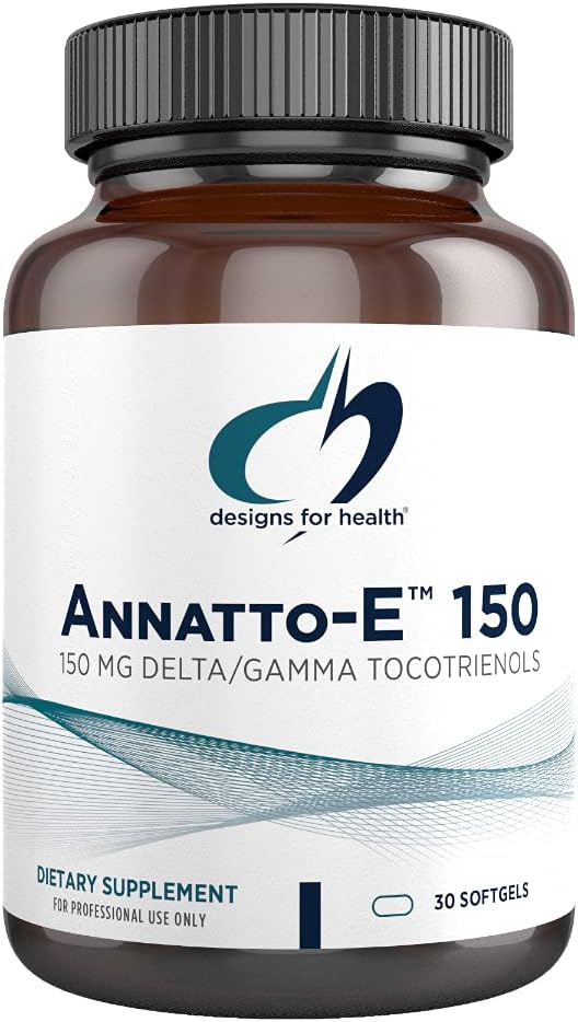Designs for Health Annatto-E 150 mg Tocotrienoles - Complejo de Vitamina E con Delta y Gamma Tocotrienoles - Apoyo Cardiovascular y Antioxidante - No OGM (60 Cápsulas blandas)