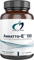 Designs for Health Annatto-E 150 mg Tocotrienoles - Complejo de Vitamina E con Delta y Gamma Tocotrienoles - Apoyo Cardiovascular y Antioxidante - No OGM (60 Cápsulas blandas)