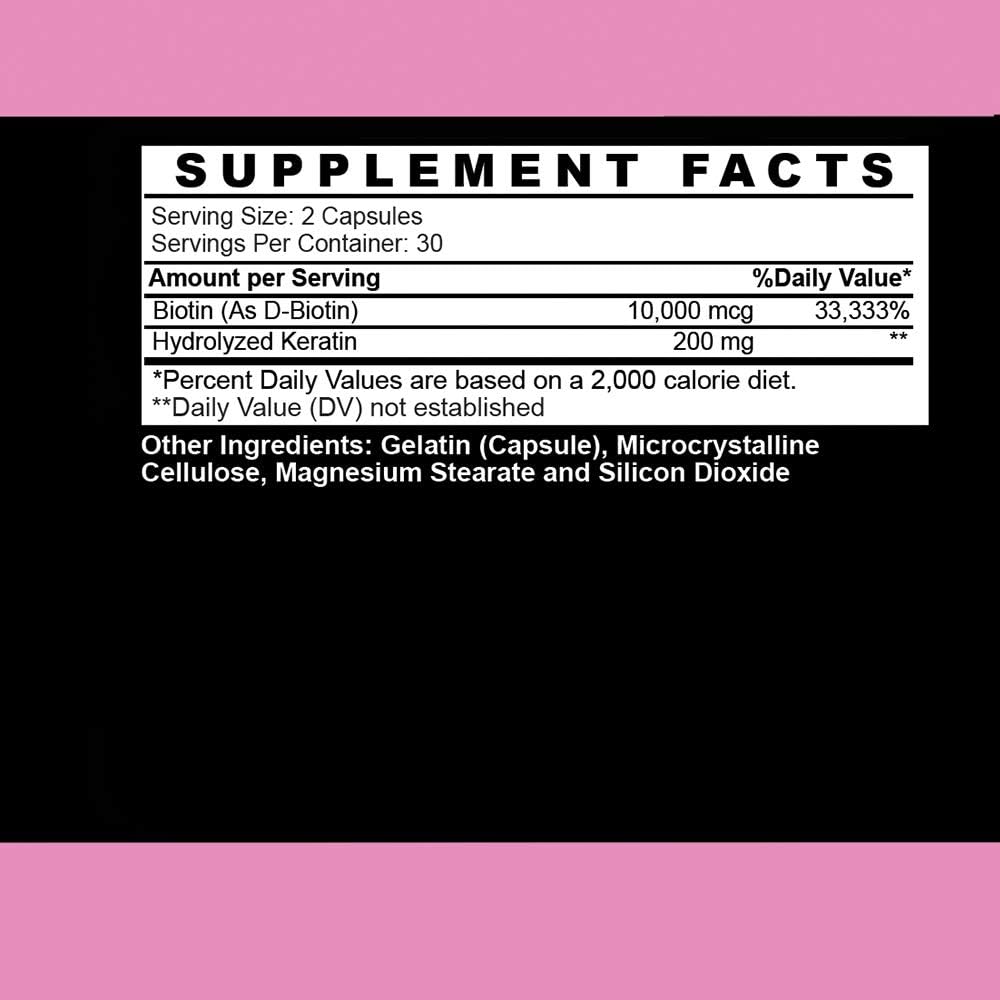 Angry Supplements Hair Envy - Biotina 10.000 mcg + Queratina