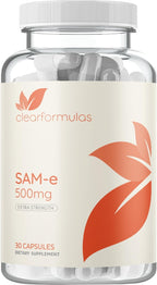 Clear Formulas Bioactive SAM-e 500mg - Suplemento de SAM-e con Forma Activa S,S - Apoyo Hepático y de Estado de Ánimo - Vegano, Sin OGM - 180 Cápsulas