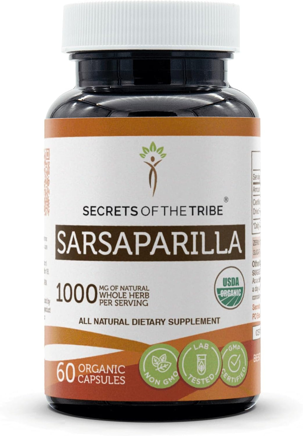 Secrets of the Tribe Sarsaparilla USDA Orgánica - 120 Cápsulas Vegetarianas