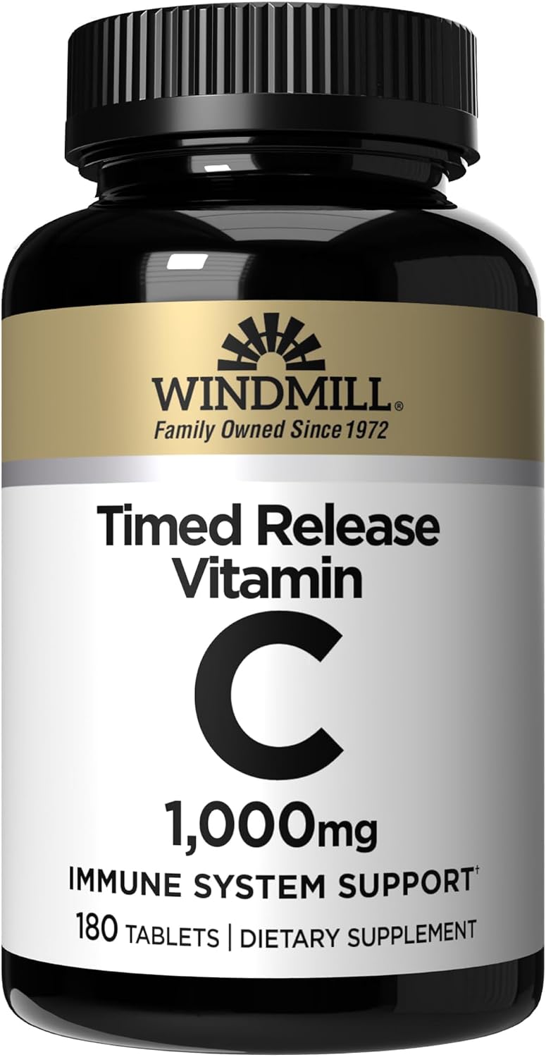 Windmill Natural Vitamins Vitamina C 1000mg Liberación Prolongada con Escaramujo y Bioflavonoides