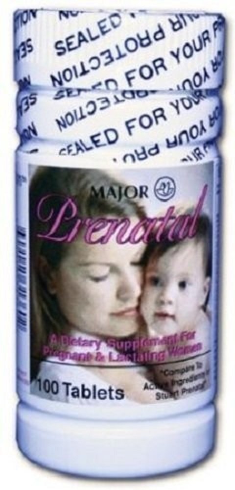 Prenatal Vitamins with Iron and Folic Acid 27mg/0.8mg, 100 Tablets (2-Pack)