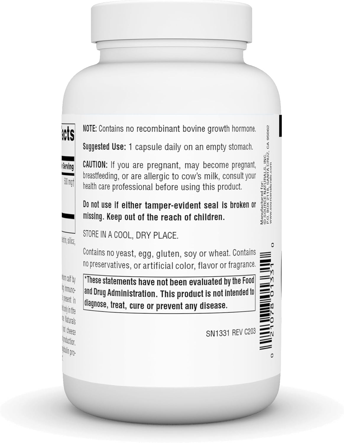 Source Naturals Calostro con 30% de Inmunoglobulinas - 120 Cápsulas