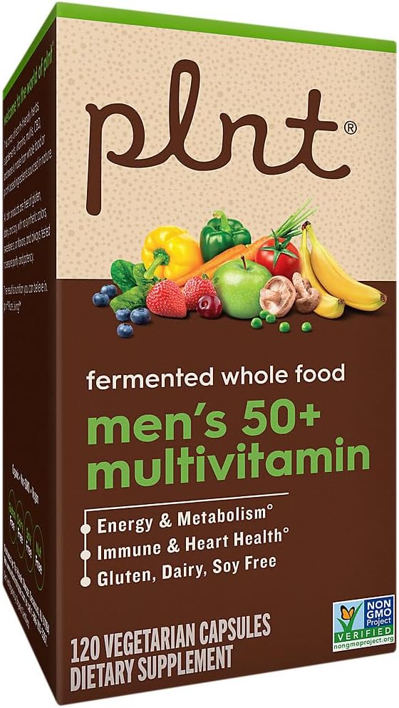 plnt Multivitamínico Fermentado de Alimentos Integrales para Hombres 50+ (120 Cápsulas Veganas)
