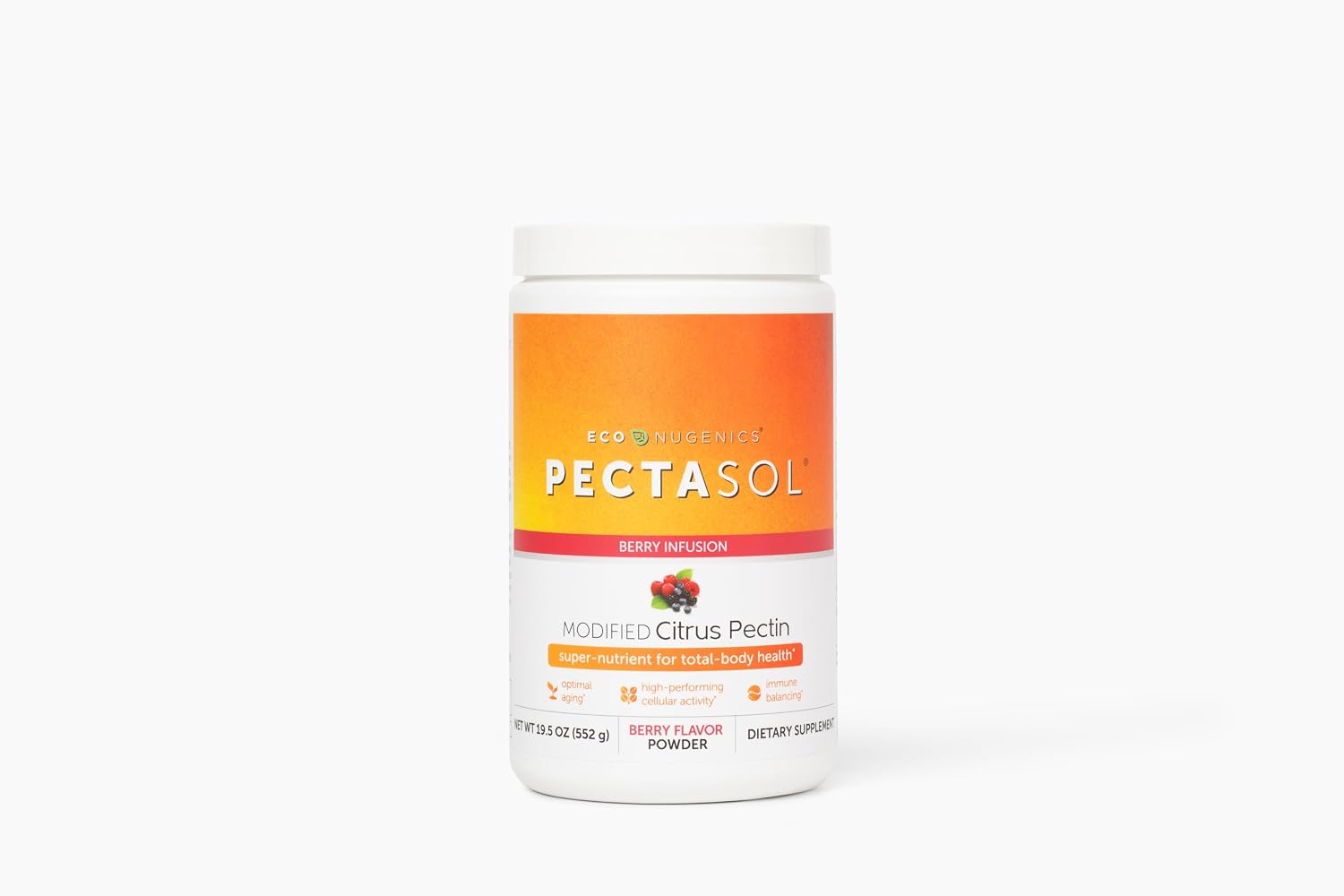 PectaSol Pectina Cítrica Modificada – 551g Polvo de Bayas – Suplemento para la Salud Corporal Total