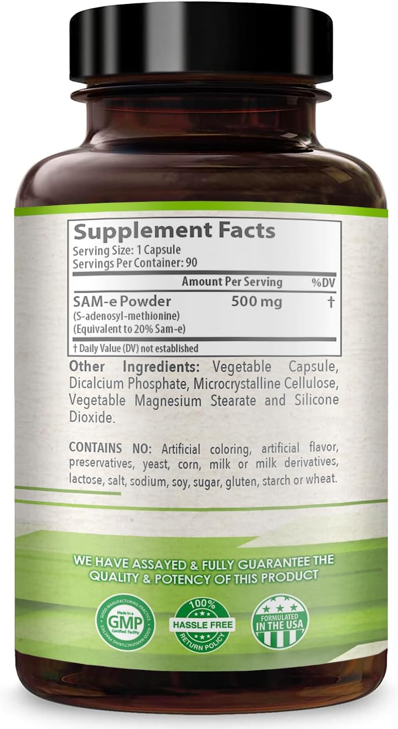 Healthy Way SAM-e 500 mg - S-Adenosil-L-Metionina - 90 Cápsulas