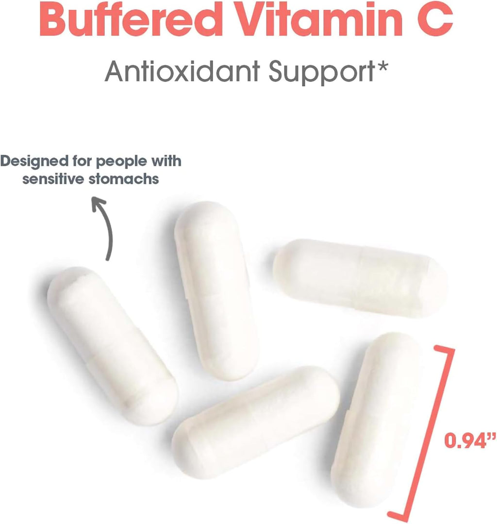 Allergy Research Group ARG Buffered Vitamin C - 1000 mg - Immune Support - Vegetarian Capsules - Hypoallergenic - 120 Capsules