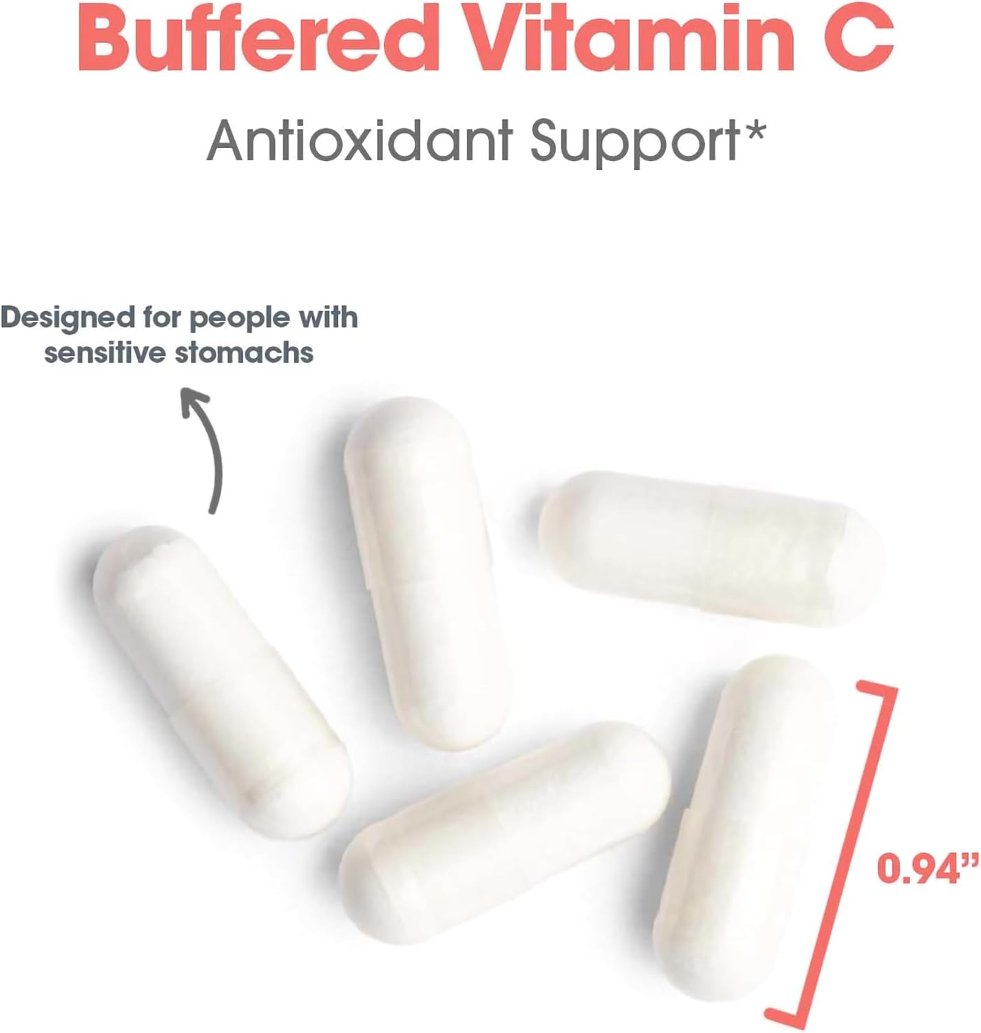 Allergy Research Group ARG Buffered Vitamin C - 1000 mg - Immune Support - Vegetarian Capsules - Hypoallergenic - 120 Capsules