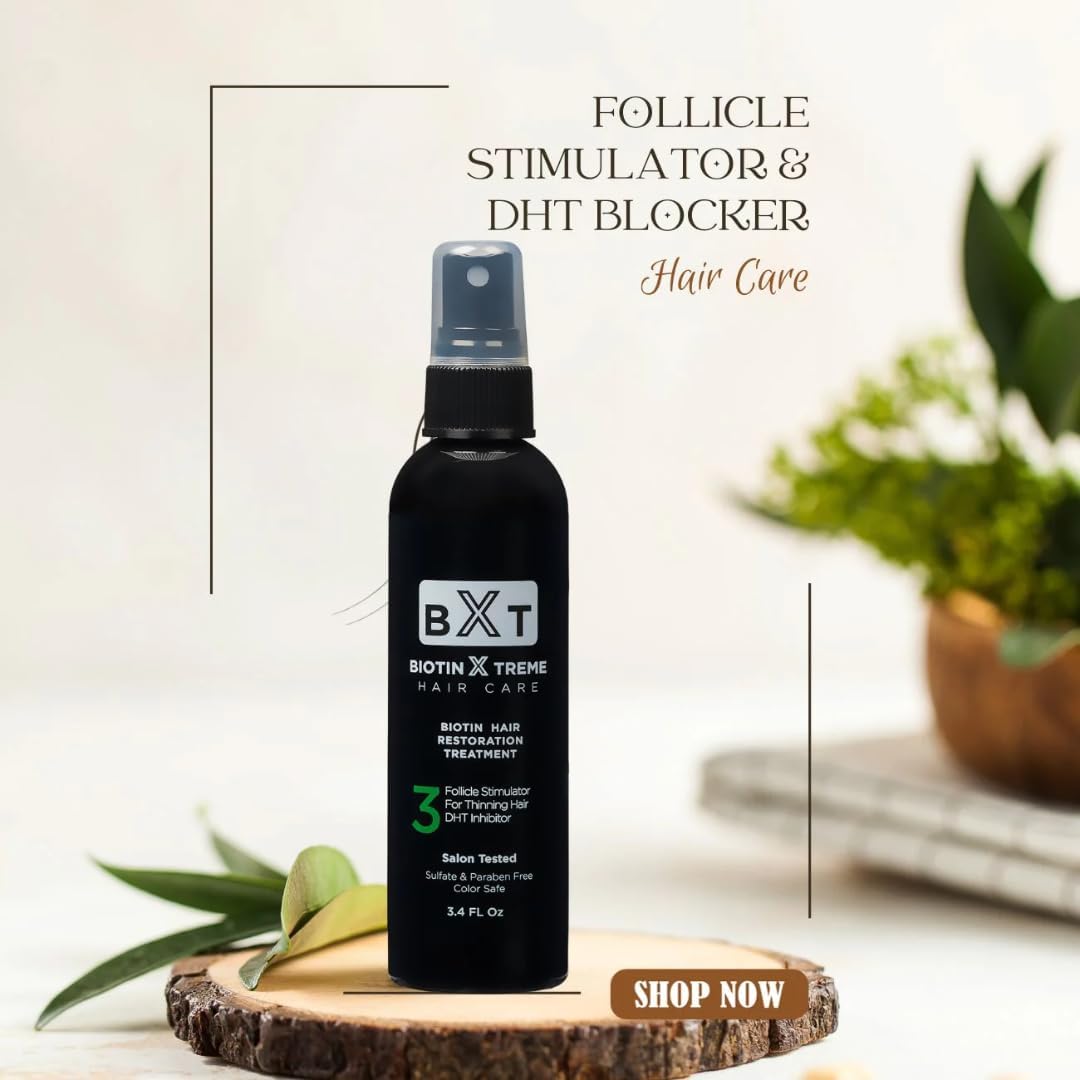 Biotin X Treme Pack de Crecimiento Capilar: Champú Natural (240 ml) y Spray Restaurador – Bloqueador de DHT, Estimulador de Folículos, Sin Sulfatos, Sin Parabenos