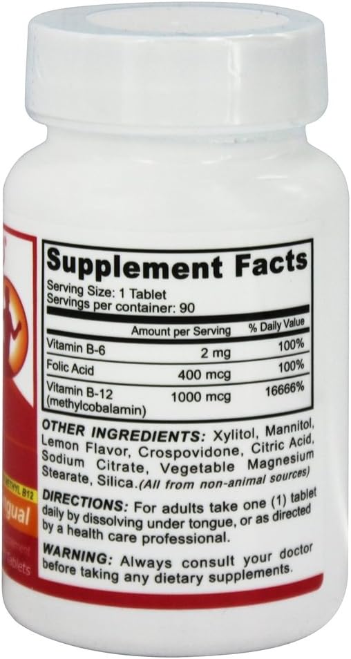 Vitamina B-12 Sublingual 1000mcg 90 Comprimidos