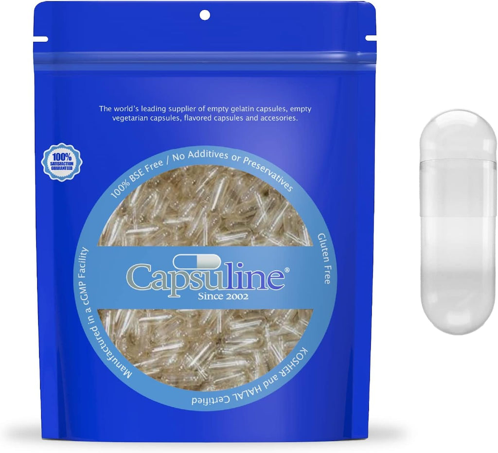 Cápsulas de Gelatina Vacías Tamaño 5 - 100 Unidades, Cápsulas Vacías para Llenar, Gelatina Farmacéutica