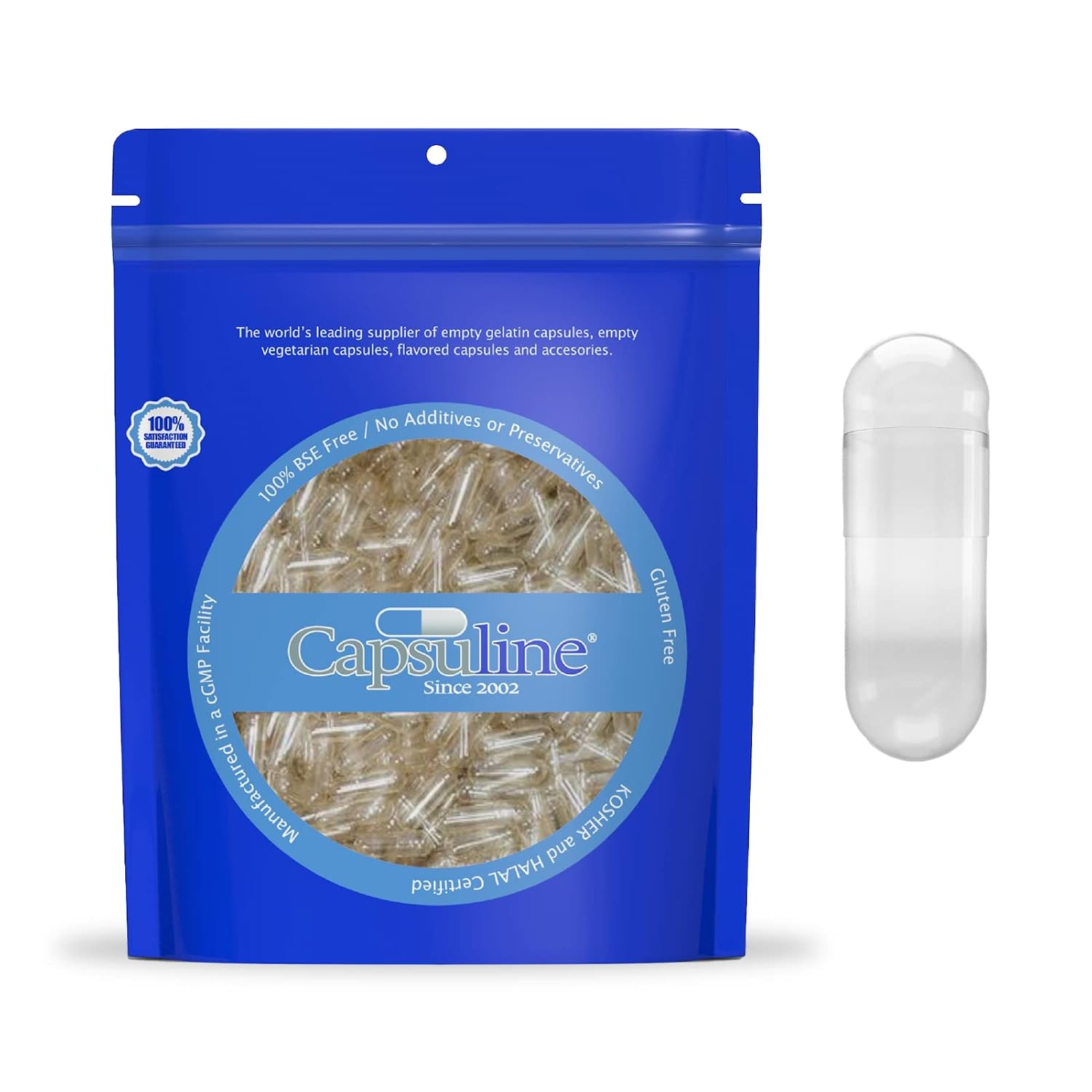 Cápsulas de Gelatina Vacías Tamaño 00 - 1000 uds - Capsuline