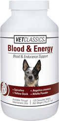 Vet Classics Blood & Energy Dog Supplement – Suplemento herbario para perros – 120 comprimidos masticables