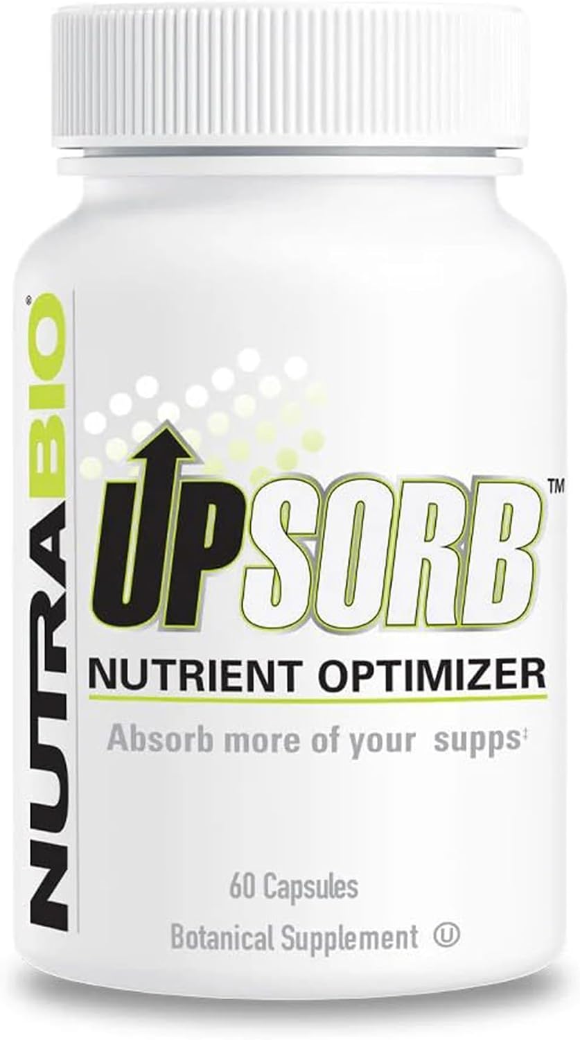 NutraBio UpSorb - Potenciador de Biodisponibilidad con BioPerine y AstraGin - 60 Cápsulas Vegetales