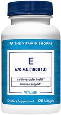 The Vitamin Shoppe Vitamina E 1000 UI - Suplemento Antioxidante para la Salud de la Piel y la Función Inmunitaria (120 Softgels)