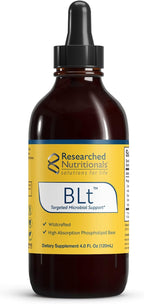 Researched Nutritionals BLT - Apoyo Microbiano Avanzado - Tintura de Nuez Negra, Boneset, Zarzaparrilla y Lomatium - Complejo de Fosfolípidos para Máxima Absorción (118 ml)