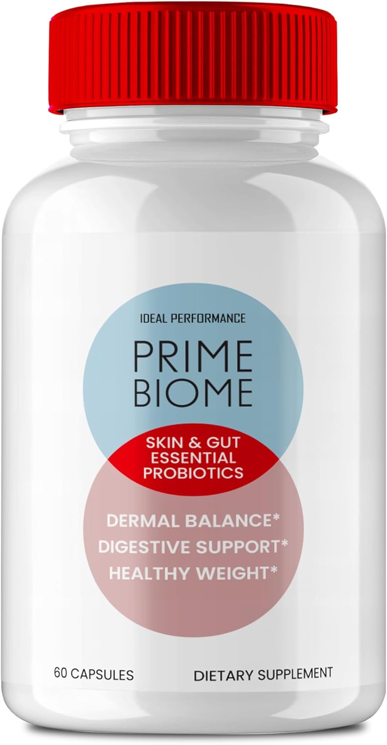 Prime Biome Cápsulas para la Salud Intestinal y la Piel, Fórmula Avanzada Máxima Potencia, Complemento Natural (60 Cápsulas)