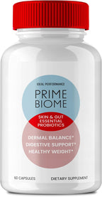 Prime Biome Cápsulas para la Salud Intestinal y la Piel, Fórmula Avanzada Máxima Potencia, Complemento Natural (60 Cápsulas)