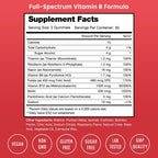 NutraChamps Complejo B en Gomitas - Vitaminas B1, B2, B3, B5, B6, B7, B9, B12 (Metilcobalamina) - Sabor Frambuesa - Vegano y Sin Gluten
