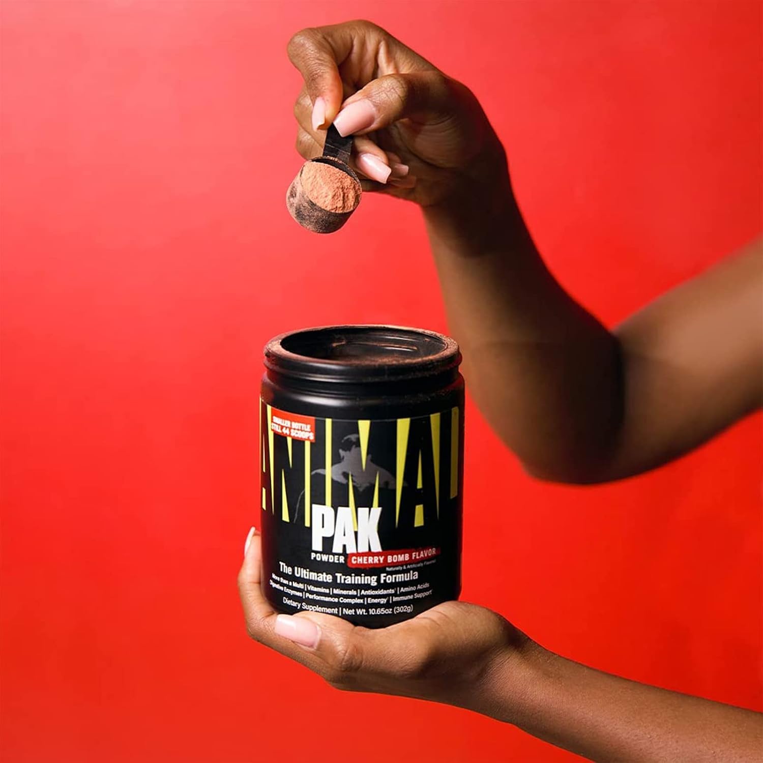 Animal Pak – Polvo Multivitamínico Todo-en-Uno – Zinc, Vitaminas C, B, D, Aminoácidos – Nutrición Deportiva – 44 Dosis, Cherry Bomb