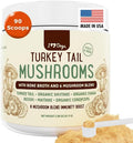 iHeartDogs Turkey Tail Mushroom para Perros - Polvo con Caldo de Huesos y Mezcla de 6 Hongos