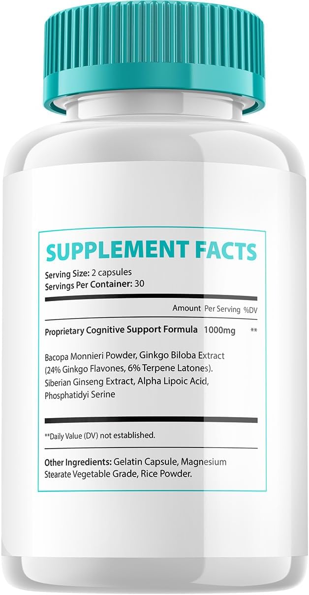 Tiworld Brain Supplement Capsules – Fórmula Máxima Fuerza Todo Natural, 5 Paquetes (300 Cápsulas)