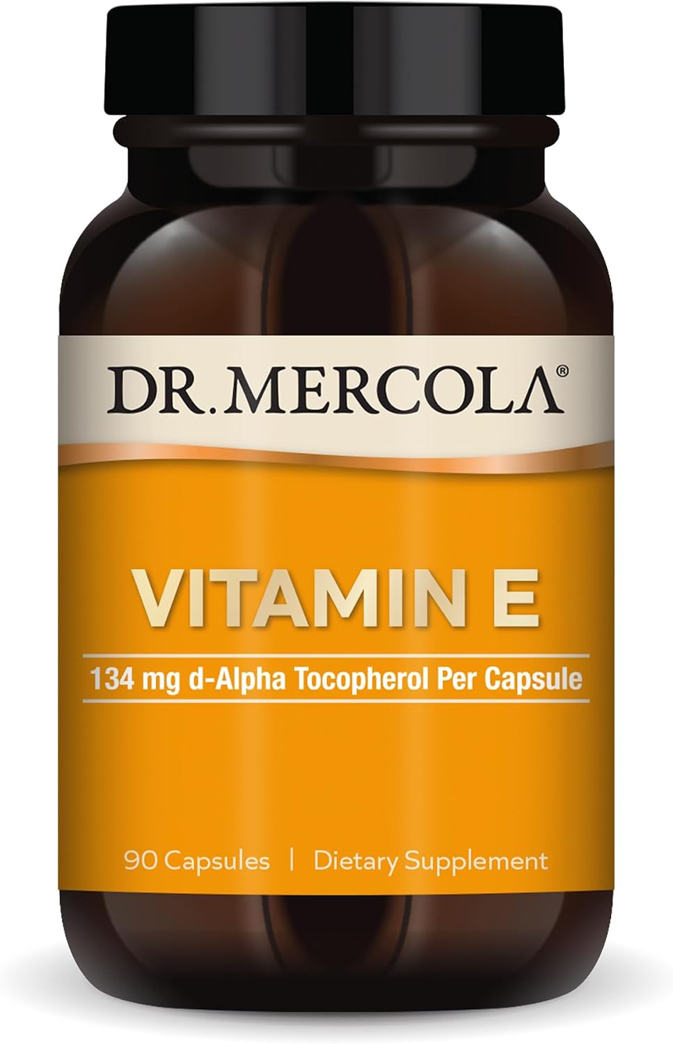 Dr. Mercola Vitamina E, 90 cápsulas, 134 mg por cápsula, Suplemento alimenticio