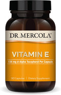 Dr. Mercola Vitamina E, 90 cápsulas, 134 mg por cápsula, Suplemento alimenticio