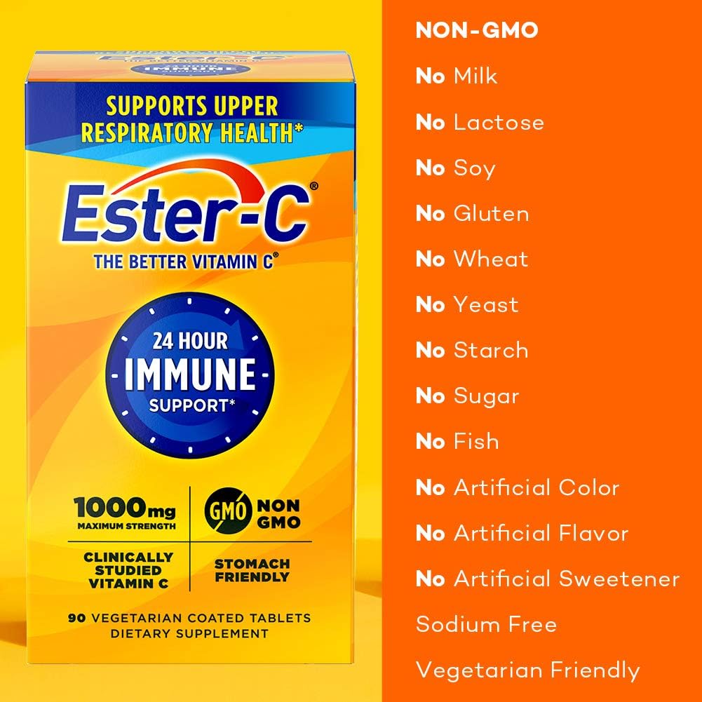 Ester-C Vitamina C, 1000 mg, 90 Comprimidos Recubiertos