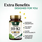Nature's Peak Vitamina D3 K2 - 4000 UI D3 + K2 MK7 - 240 Cápsulas Blandas