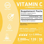 PUREFINITY Vitamina C 2000 mg Cápsulas – Alta Absorción, 120 Cápsulas (1 Mes)