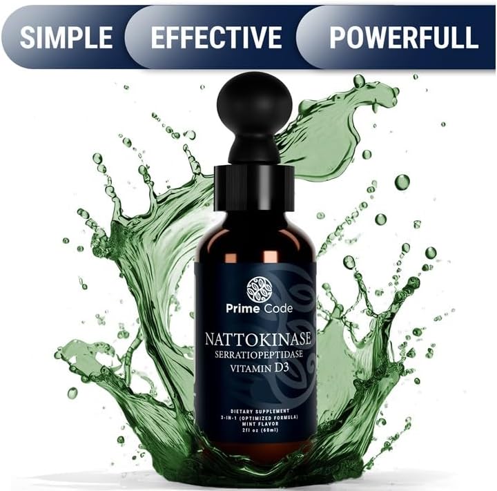 Vitamina D3 + Nattokinasa y Serratiopeptidasa | Gotas de Absorción Rápida | Prime Code