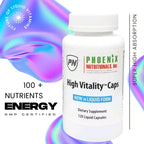 High Vitality Multivitamin and Mineral Full Spectrum Gel Easy Swallow Caps Absorption Potency Liquid Essential Nutrient Hair, Skin, Nails, Adrenal, Brain Support Blend, 120 Cápsulas