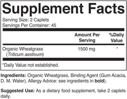 Hierba de Trigo Ecológica 1500mg, 45 – Pureza: Verificar que no contenga aditivos ni alérgenos, especialmente si – Image 3