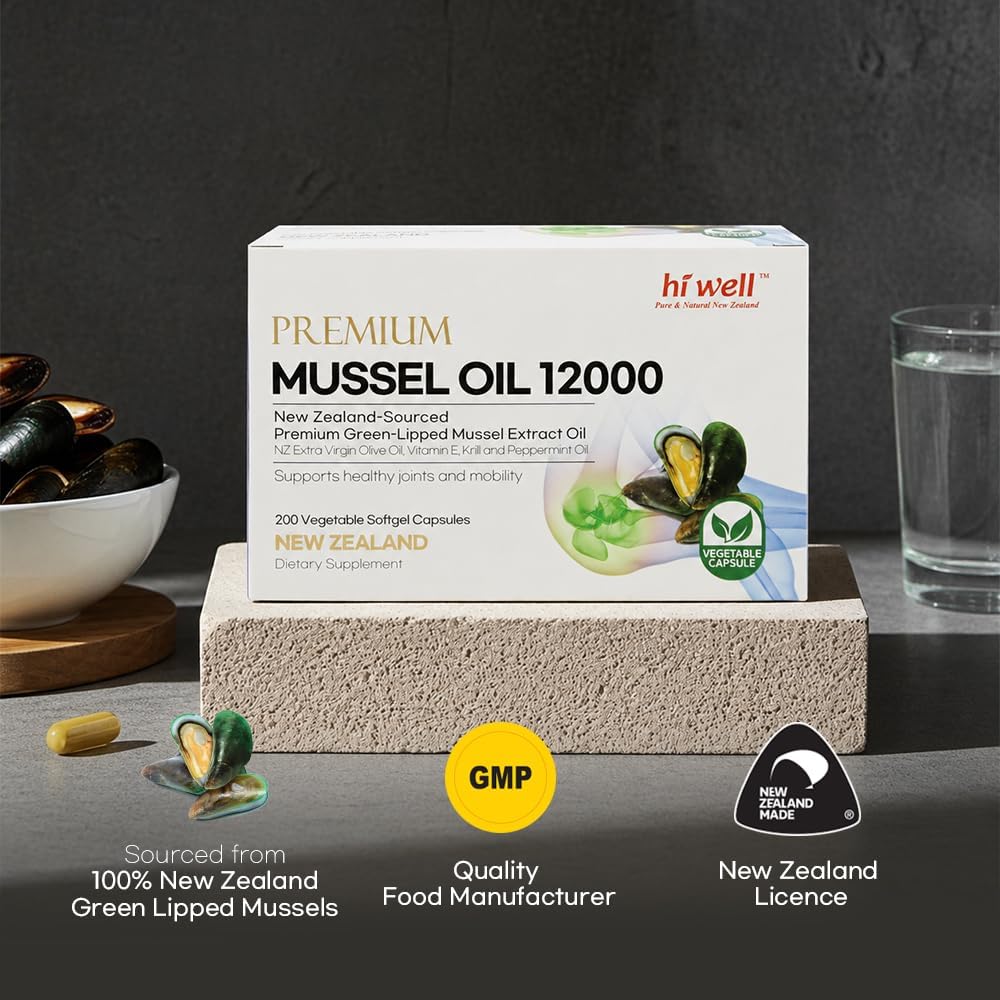 Hi Well Premium Aceite de Mejillón de Labios Verdes - 200 Cápsulas Blandas