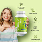 NutriZing Vitamina K2 MK7 600 mcg - 90 Cápsulas Veganas - Alta Potencia