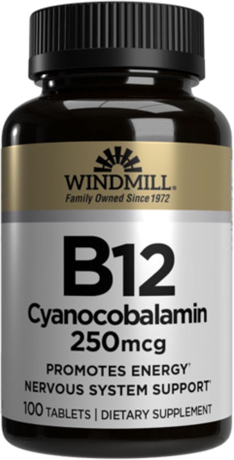 Vitamina B-12 250 mcg - 100 Comprimidos - Windmill