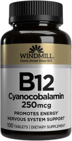 Windmill Vitamina B12 250 mcg Comprimidos – Pack de 2 (200 comprimidos)