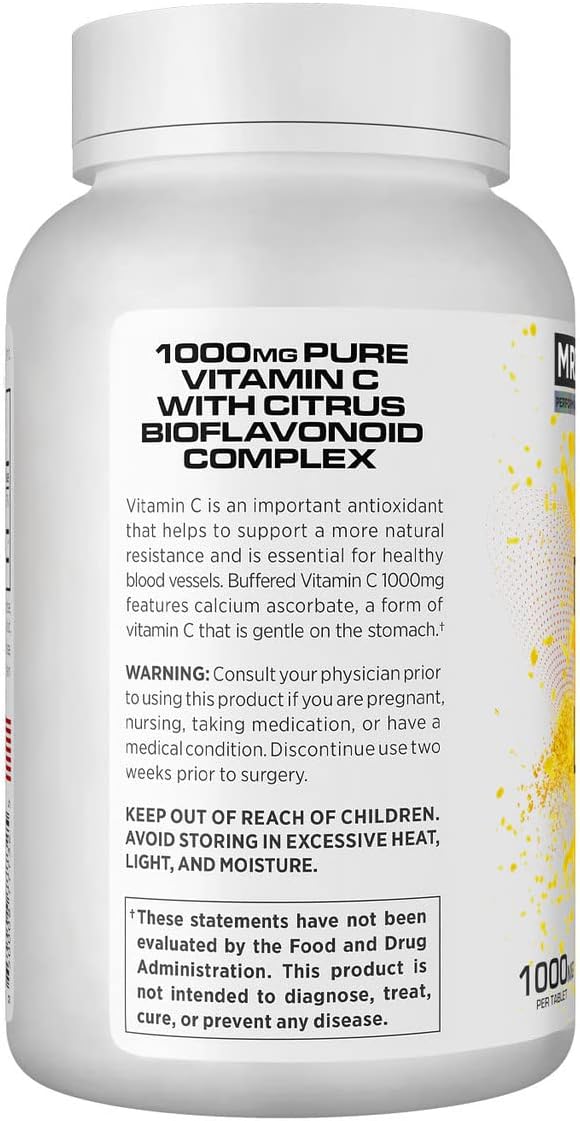 MRI Vitamina C 1000mg con Bioflavonoides - 180 Comprimidos Vegetarianos